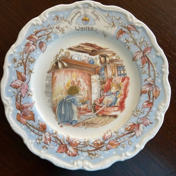 Royal Doulton Brambly Hedge Seasons Dessert Luncheon Plate WINTER Collector - Picture 1 of 4